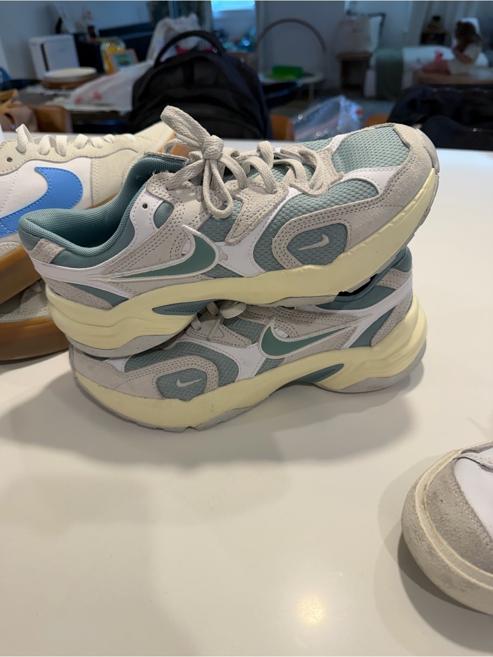Nike Women’s Low-Top Sneakers in Seafoam and Cream
